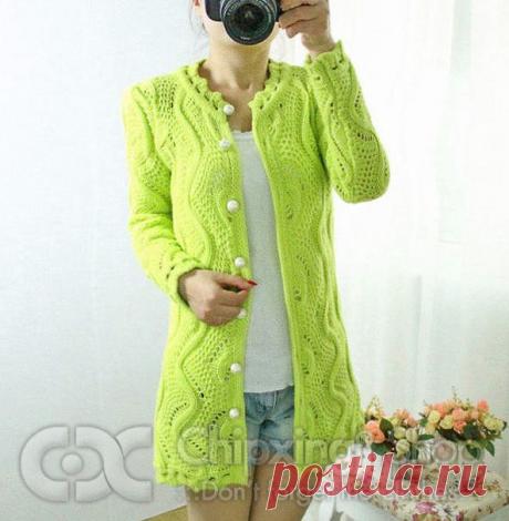 Красивый джемпер с узором &quot;ручейки&quot; - Рукоделие