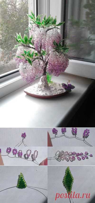 Глициния из бисера