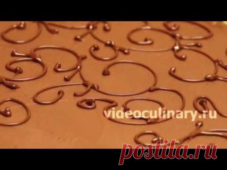 Рецепт - Украшение торта шоколадным кружевом  от https://videoculinary.ru - YouTube