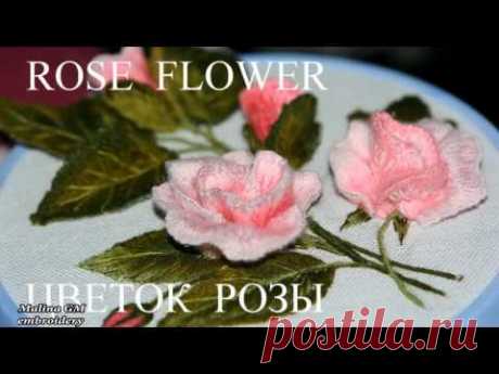 Объемная вышивка. Розы