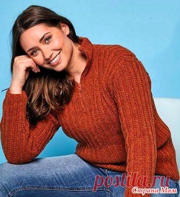 Пуловер «Erietta». Спицы. Размеры:  XS (S, M, L, XL, 2X, 3X, 4X, 5X) с припуском 13 см для свободного облегания.  Необходимые материалы: