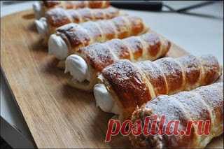 Самые вкусные рецепты: Трубочки с белковым кремом