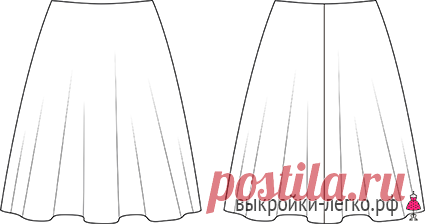 Базовая выкройка юбки-полусолнце | Шить просто — Выкройки-Легко.рф