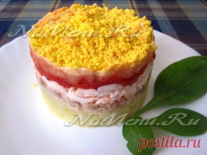 Салат "Мимоза" с тунцом и перцем