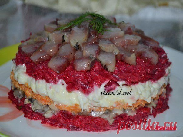 Салат с сельдью и грибами от Натальи Чагай