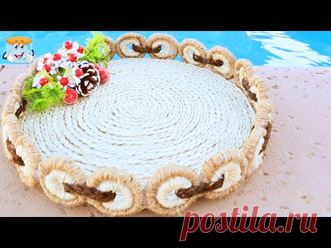 Новогодние Подарки и Поделки из Джута Своими Руками Поднос Дорожный