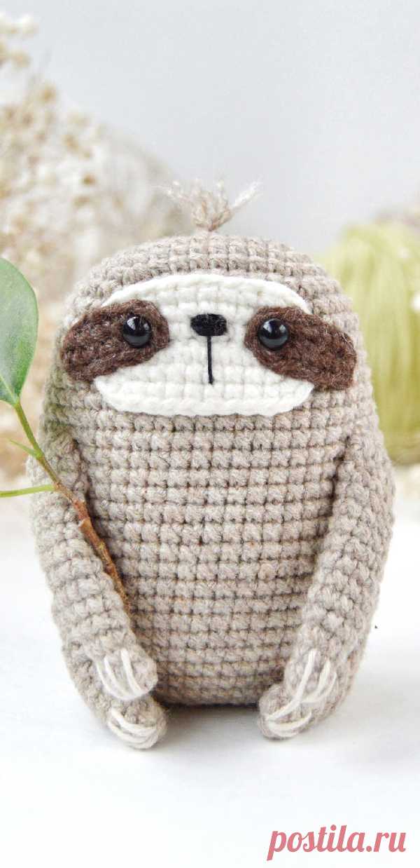 PDF Малыш Ленивец крючком. FREE crochet pattern; Аmigurumi animal patterns. Амигуруми схемы и описания на русском. Вязаные игрушки и поделки своими руками #amimore - ленивец, зверюшка, животное.