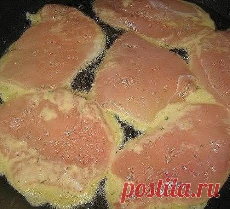 Куриные отбивные в кляре с сыром