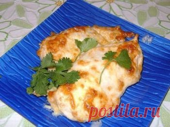 Куриная грудка, запеченная с апельсинами и шампиньонами под сыром - кулинарный рецепт с фото