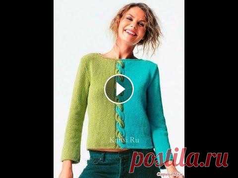 Двухцветный Пуловер Спицами - 2019 / Two-color Pullover Knitting Needles Двухцветный Пуловер Спицами - 2019 / Two-color Pullover Knitting Needles...