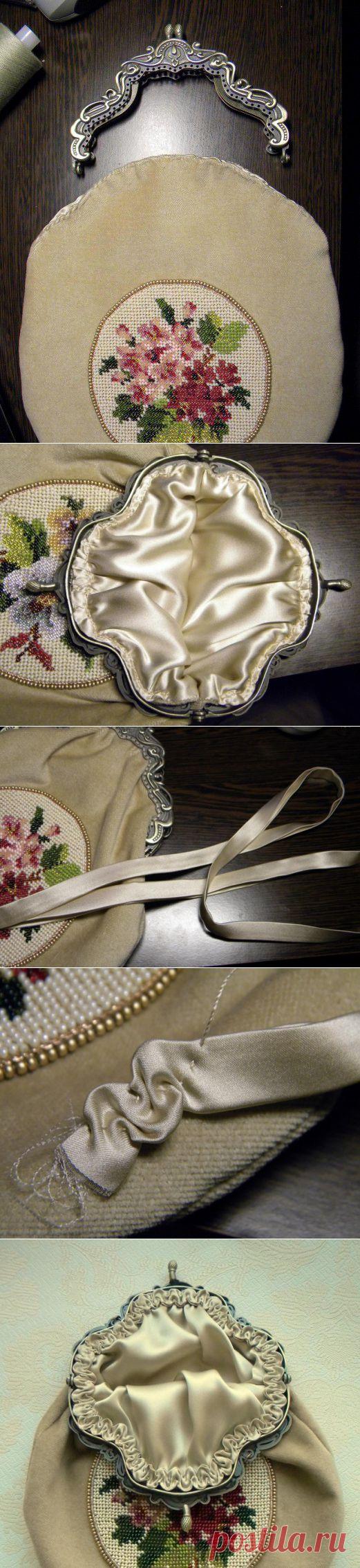 Как вшить сумочку в фермуар. МК