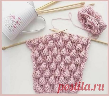 Два узора спицами.
"Малинка" - схема узора.
"Выпуклые соты" - видео-МК узора.