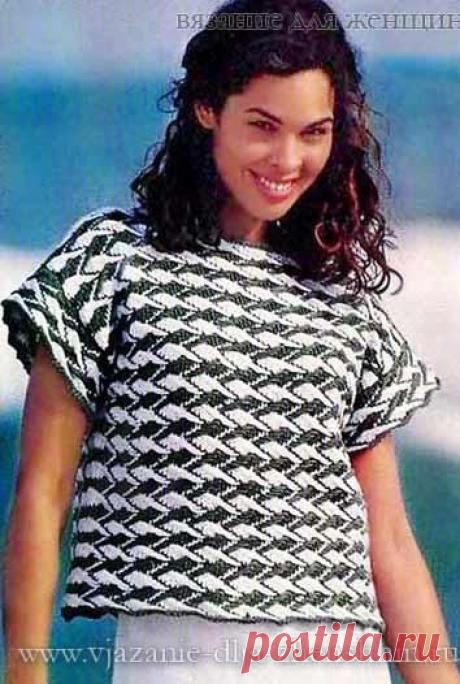 Кофточка спицами узором под &quot;куриную лапку&quot;