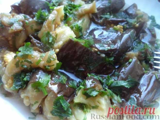Рецепт: Баклажаны с чесноком на RussianFood.com