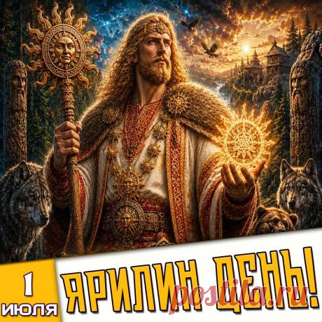 Поздравляю с Ярилиным днем! Желаю отличного настроения и самых ярких летних моментов! Открытки на Ярилин день (Макушка лета)!