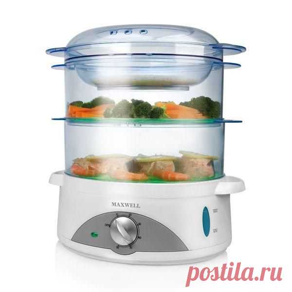 Пароварка Maxwell 1201MW(W)
1 590 руб.

доровая пища может быть вкусной! Совершенно справедливо считается, что наиболее полезная еда готовится бесконтактным способом, желательно на пару. Однако парные блюда приходятся по вкусу далеко не всем, да и процесс их приготовления традиционным способом не отличается простотой с удобством. Решить эту проблему поможет пароварка электрическая Maxwell. При ее использовании вкус пищи остается глубоким, насыщенным, ярким, продукты не теряют