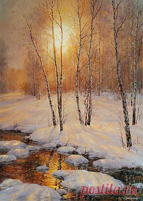 Arts Gallery - Художники - Сарычев Александр - Живопись - Весеннее солнце - картинная галерея, продажа картин, российские художники, картины, купить картину, купить картины оптом. Изобразительное искусство, живопись, графика, рисунки, скульптура. Пейзажи, портреты, натюрморты, жанровые сцены, ню.