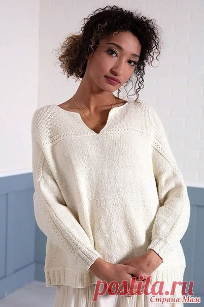 Пуловер «Sentosa» от Courtney Spainhower
#вязаный_джемпер #спицы #вязаный_пуловер

Размеры:
Окружность груди – 118 (129, 138, 148, 158, 169, 178) см.

Необходимые материалы:
Пряжа Mountain Meadow Wool Cody (100% шерсть; 169 м / 56 грамм в мотке) – 8 (9, 10, 11, 12, 13, 14) мотков.

Необходимые инструменты:
Круговые спицы № 3.75 длиной 80 см, набор обоюдоострых спиц № 3.75, маркеры петель, дополнительная спица, держатели петель, вязальный крючок № 3.5, вспомогательная нить,...