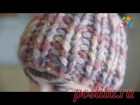 Шапка из толстой пряжи