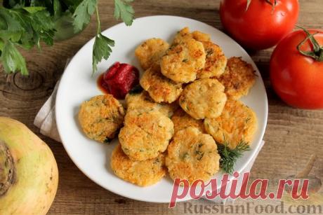 Рецепт: Постные драники из репы с укропом на RussianFood.com