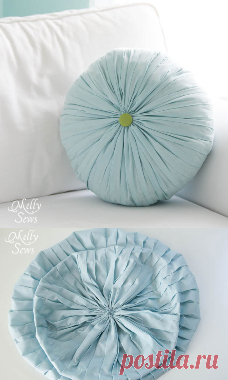 Round Pleated Pillow Tutorial - Melly Sews