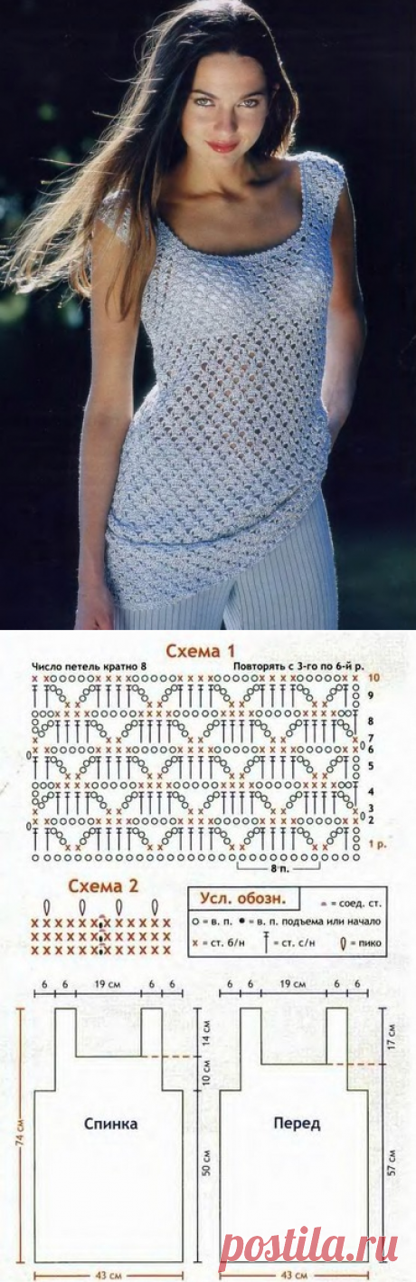 Туника-сетка вязаная крючком. Красивая туника-сетка крючком | Лаборатория домашнего хозяйства