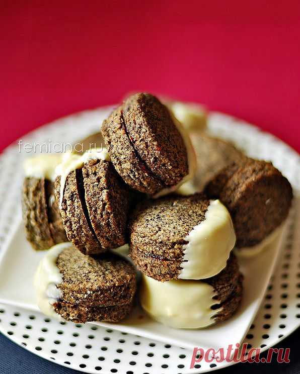 Нежное печенье без яиц с маком, джемом и белым шоколадом