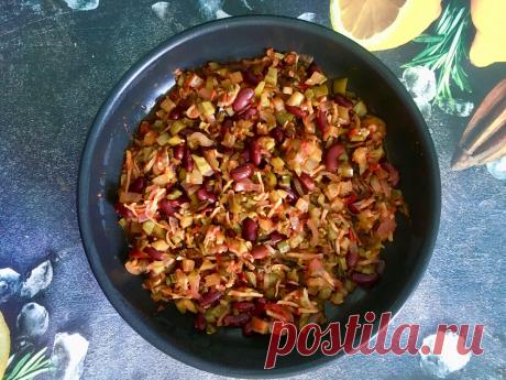 Моё самое любимое летнее блюдо - овощное рагу с фасолью. Всего 46 ккал. Вкусно. Быстро. Белково без мяса | ХУДЕЕМ ВКУСНО! | Яндекс Дзен