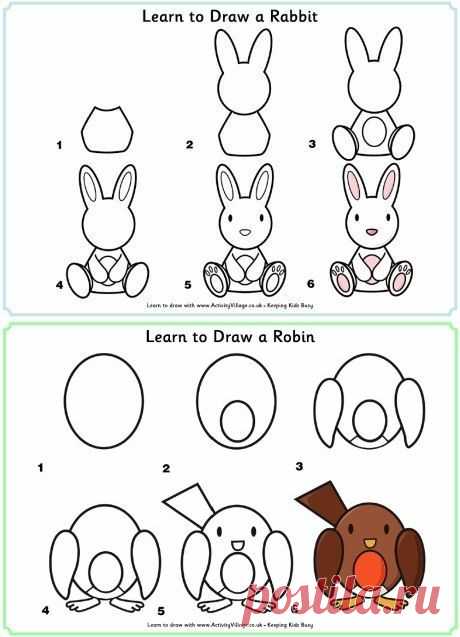 Учимся рисовать животных - Поделки с детьми | Деткиподелки