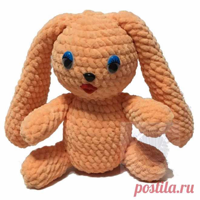 Вязаная игрушка зайчик, плюшевый, ушастый, персиковый, 17 см Вязаная игрушка зайчик, плюшевый, ушастый, персиковый, 17 см - Замечательный мягкий, нежный вязаный зайчик вязаный крючком из качественной турецкой пряжи Himalaya Dolphin baby. Игрушка станет шикарным подарком для вашего ребенка. Цвет изделия персиковый, цвет который радует Ваши глаза и не привередлив к стирке.