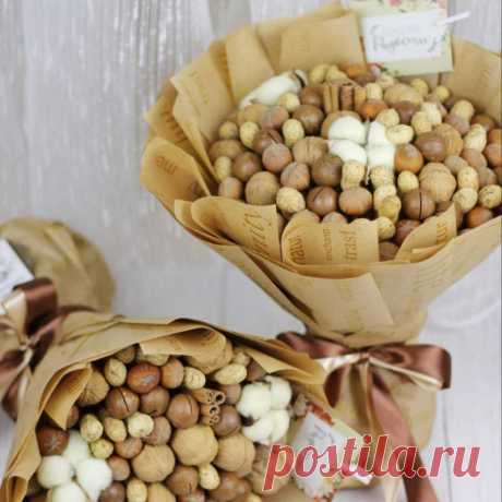 Букеты из орехов (79 фото) - пошаговые инструкции создания букетов для мужчин и женщин