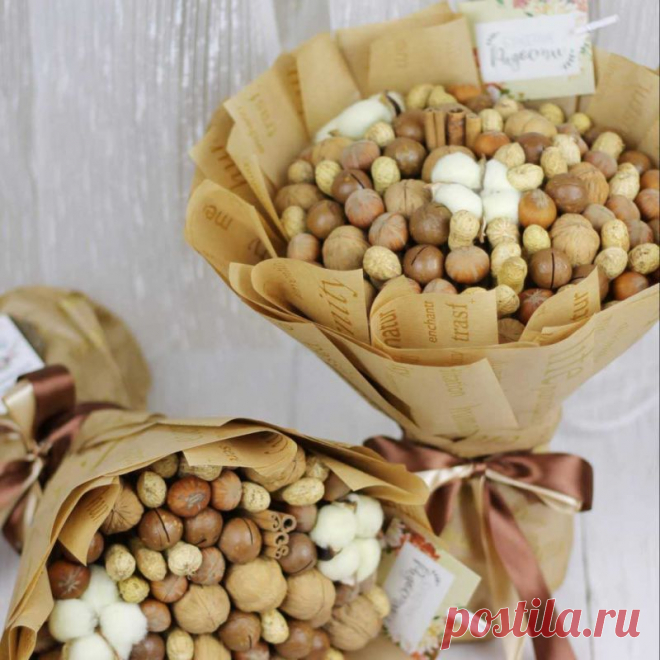 Букеты из орехов (79 фото) - пошаговые инструкции создания букетов для мужчин и женщин