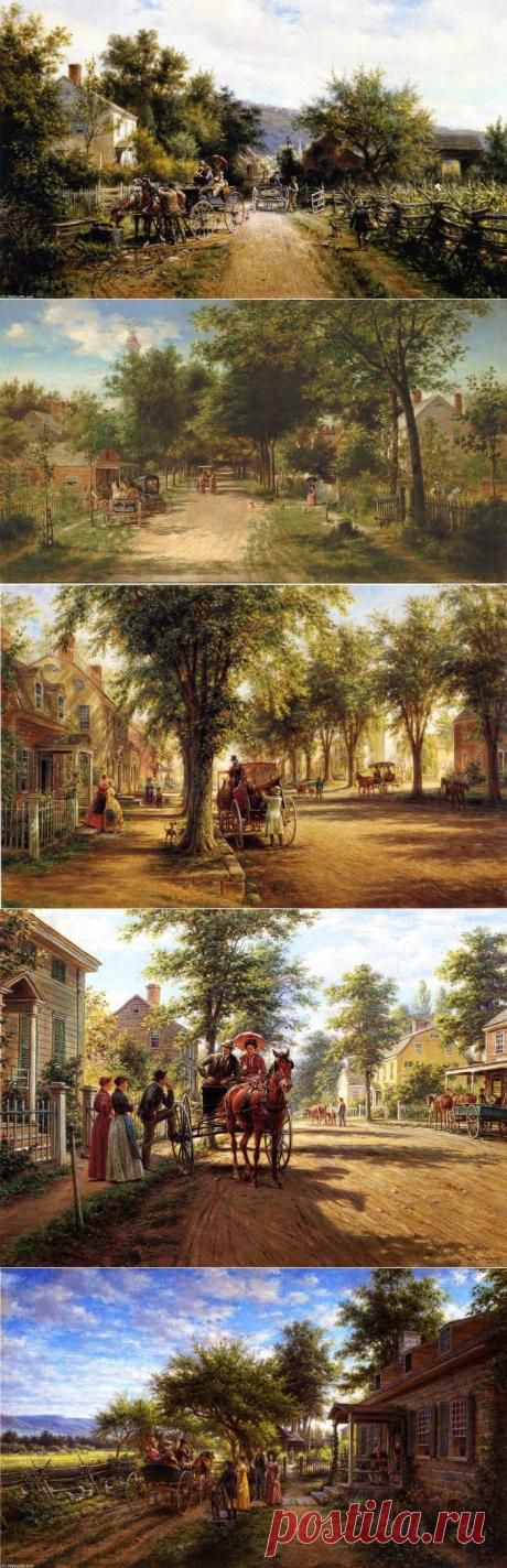 Художник Edward Lamson Henry|Романтический пейзаж