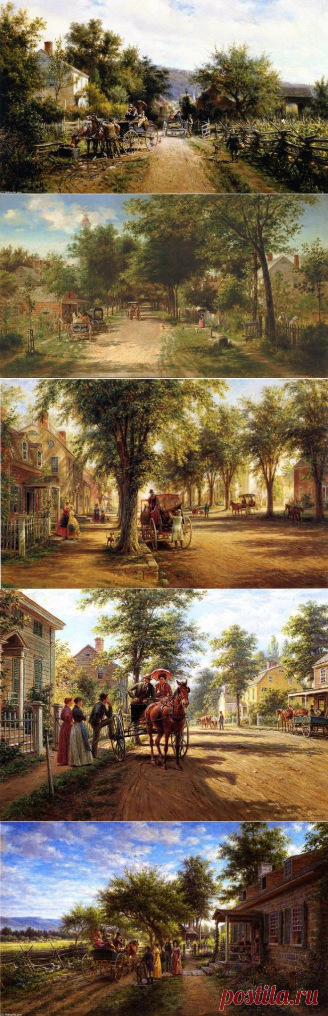 Художник Edward Lamson Henry|Романтический пейзаж