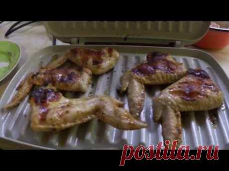 Рецепт куриных крылышек и свинины на гриле