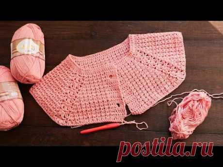Жакет  - реглан крючком 🌸 Crochet Jacket - raglan for girls