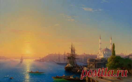 Художник И. К. Айвазовский Вид Константинополя и Босфорского залива, 1856   |   Pinterest • Всемирный каталог идей
