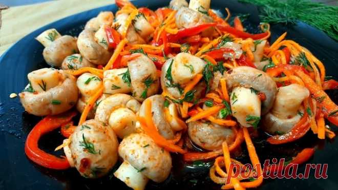 Корейская кухня. Хе из шампиньонов.