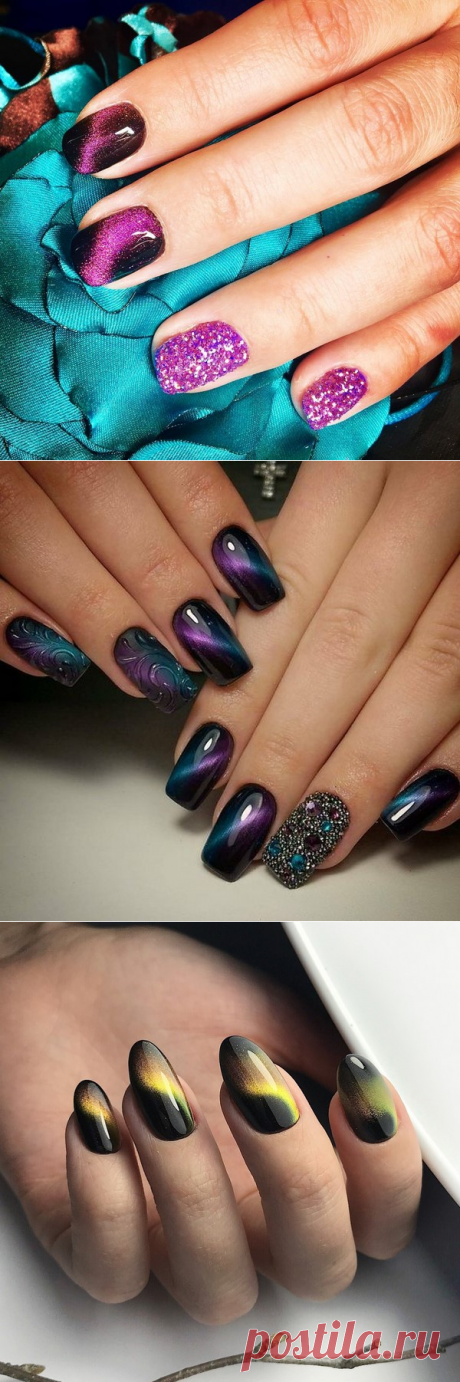 Модный маникюр «кошачий глаз» 2018-2019: новинки дизайна ногтей кошачий глаз, фото