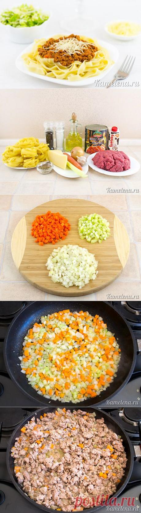 Тальятелле с соусом Болоньезе.