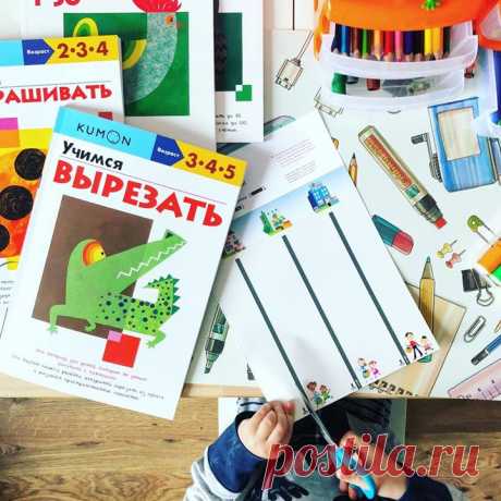 А ваш ребенок умеет вырезать из бумаги? Это очень полезный навык, который развивает мелкую моторику и пространственное мышление✂ Сборник заданий «Учимся вырезать» является первой ступенью методики индивидуального обучения KUMON и поможет освоить навык вырезания за 20 дней. Малыш научится правильно работать с ножницами и аккуратно вырезать из бумаги. Задания в тетради постепенно усложняются — сначала ребенок будет резать бумагу по прямым и кривым линиям, затем вырезать круги и, наконец, резать…