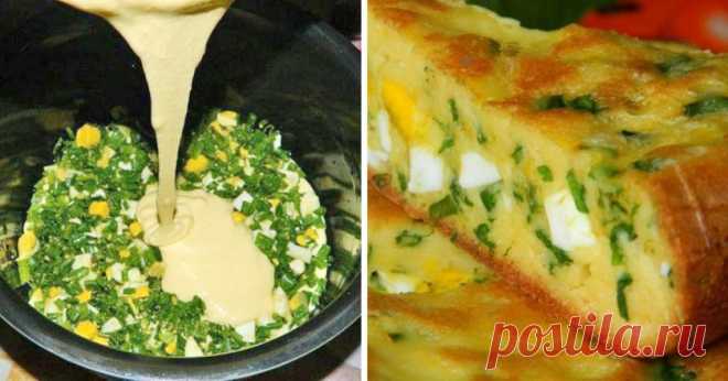 Пирог с зеленым луком и яйцом