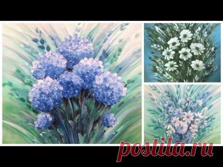 3 Técnicas Fáciles Para Pintar Flores - YouTube