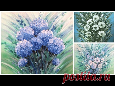 3 Técnicas Fáciles Para Pintar Flores - YouTube