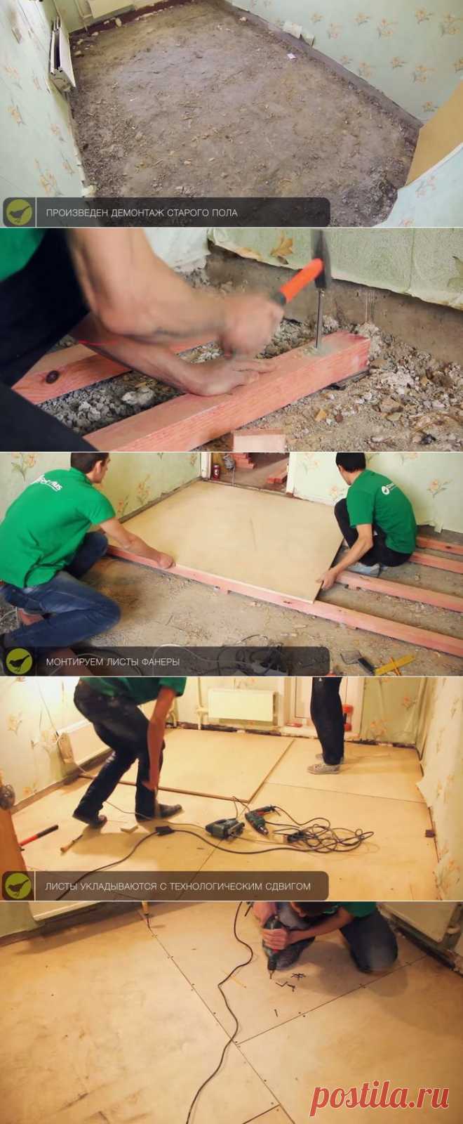 Делаем фанерный пол по лагам
