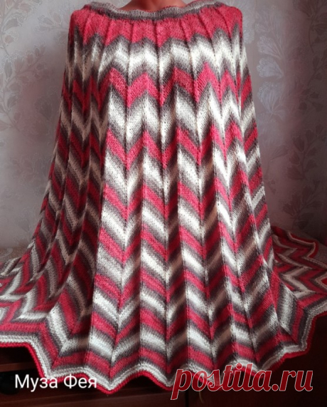 Юбка Миссони из секционной пряжи спицами.
