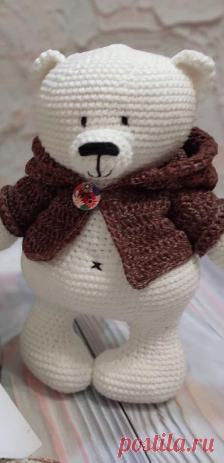 PDF Мишка Косолапый крючком. FREE crochet pattern; Аmigurumi animal patterns. Амигуруми схемы и описания на русском. Вязаные игрушки и поделки своими руками #amimore - медведь, медвежонок, мишка.