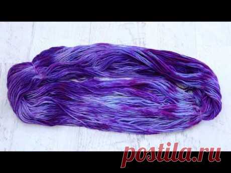 Leftover Purple Food Coloring - Space Dyed for a Variegated Tonal Yarn - YouTube