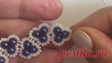Элегантный браслет из бусин жемчужин. Автор мк Sonysree Creations