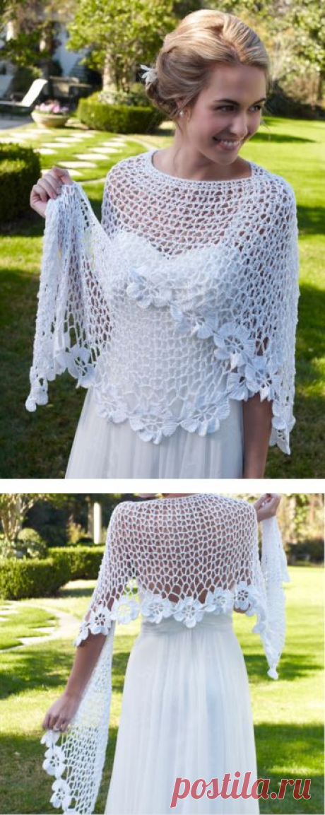 CROCHE COM RECEITA: Xale em crochê nupcial